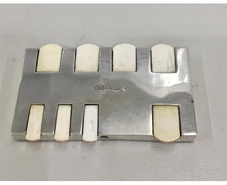 Antique english Silver and ivory playing card marker whist counter, Chester Silver hallmarks , this lot is in overall good co