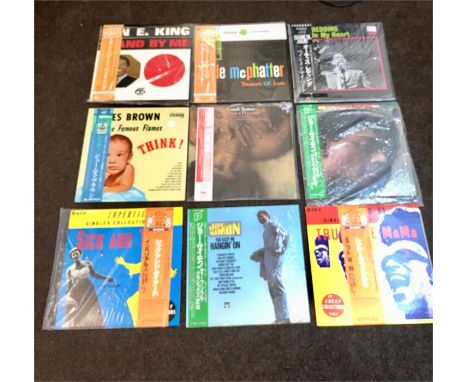 Record collection of vintage 9 LPs Japanese label import all as new includes Ben e king ,Ottis Redding ,Candi Staton ,Joe Sim