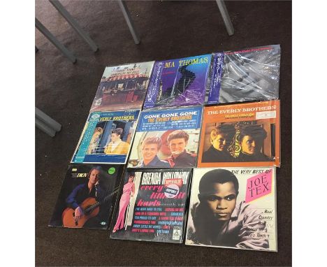 Record Collection of Vintage 9 LPs  to include, "The Everly Brothers" "Joe Tex" "dion" etc  all records are from a large coll