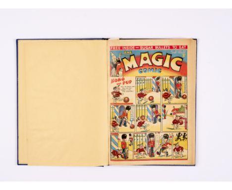 Magic Comic (1939 D.C. Thomson) 1-7 in bound volume. Introducing Koko the Pup by E.H. Banger and Peter Piper by Dudley Watkin