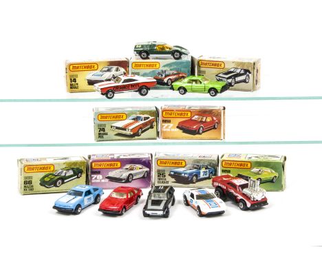 Matchbox Superfast US Issues, including 74 Orange Peel, 14 Rallye Royale, 51 Midnight Magic, 48 Red Rider, 66 Mazda RX500 and