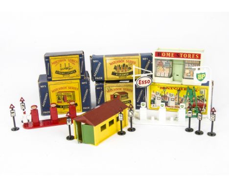 Matchbox Lesney Accessory Packs, A-5 Home Stores, A-3 Garage, A-1 BP Garage Pumps & Sign, A-4 Road Signs, A-1 Esso Garage Pum