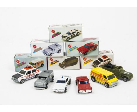 Mattel Mebetoys Flying Colors, 2504 Hare Splitter, 9090 Gun Bucket, 7621 Funny Money, 7661 Paramedic, 7665 Chief's Special, 6