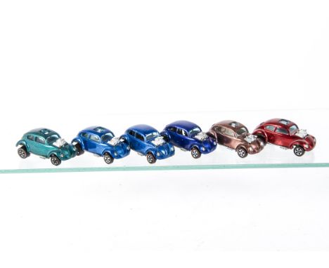 HotWheels Redline Custom Volkswagen, six examples, Hong Kong  aqua, red, blue, all with sunroofs, US cooper with sunroof, Hon