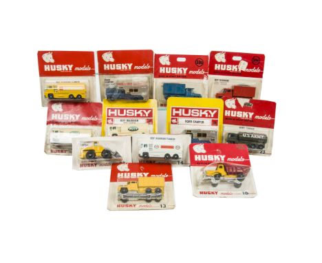 Husky Models Commercial Vehicles, 14 Guy Warrior Tanker (2), 13 Guy Warrior Sand Truck (2), 10 Guy Warrior Coal Truck, 23 Arm