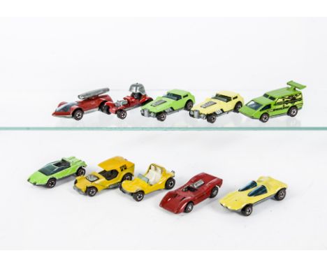 HotWheels Redlines In Enamel Colours, Hiway Robber (2), Spoiler Sport, Red Baron, Swingin Wing, Rocket Bye Baby, Sand Crab, F