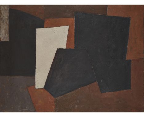 Adrian Heath,&nbsp;British 1920-1992 -&nbsp;Composition No.2 Brown &amp; Black, 1954;&nbsp;oil on canvas, signed with initial