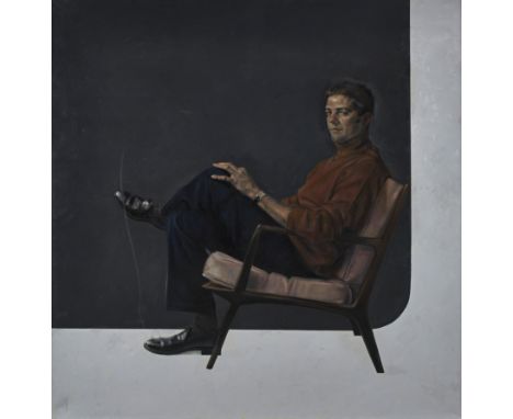 H. Craig Hanna,&nbsp;American b.1967 -&nbsp;Portrait of Gregory Fandon, 2003;&nbsp;oil on canvas, signed with initials, title