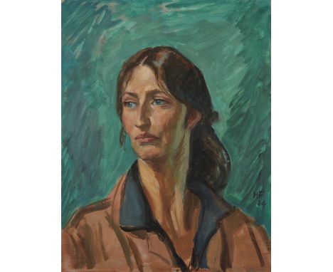 Hans Feibusch,&nbsp;German/British 1898-1998 -&nbsp;Portrait of Jenny Trevelyan, 1984;&nbsp;oil on canvas, signed with initia