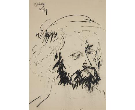 John Bellany CBE RA HRSA,&nbsp;Scottish 1942-2013 -&nbsp;Self-portrait, 1984;&nbsp;charcoal on paper, signed and dated upper 