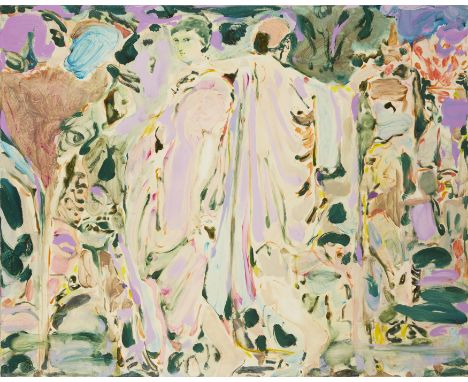 Tomo Campbell,&nbsp;British b.1988 -&nbsp;Up There, 2022;&nbsp;oil on canvas, signed on the reverse 'Tomo Campbell', 80 x 100