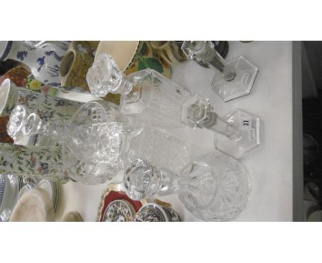 COLLECTION OF GLASSWARE, INC. DECANTERS, CANDLESTICKS ETC.