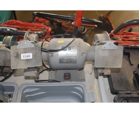 A heavy duty 6" dual wheel bench grinder 