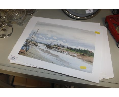 A collection of David Green local prints unframed