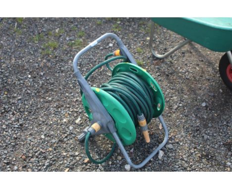 A Hozelock hose reel and length of hose 