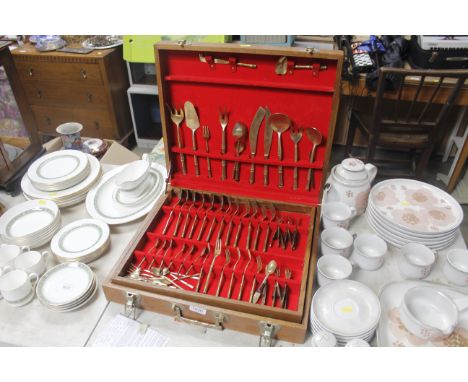 A canteen of nickel bronze cutlery together with other cutlery