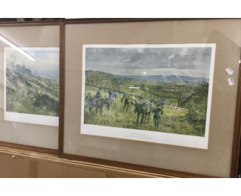 After LIONEL EDWARDS, a pair of hunting prints, The Quorn and The Warwickshire, framed and glazed