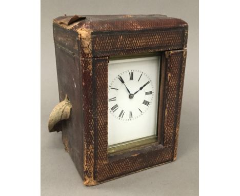 A cased carriage clock