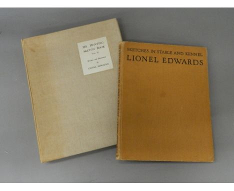Lionel Edwards, My Hunting Sketchbook, Volume Two, 1930, 21 colour plates together with Lionel Edwards, Sketches in Stable an