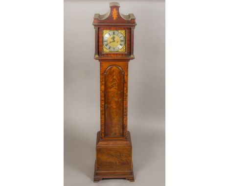 An early 18th century mahogany cased longcase clock by Charles Goode of London, the shaped hood with central inlaid patera ab