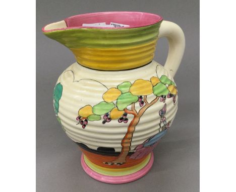 A Clarice Cliff Crinoline Lady pattern jug