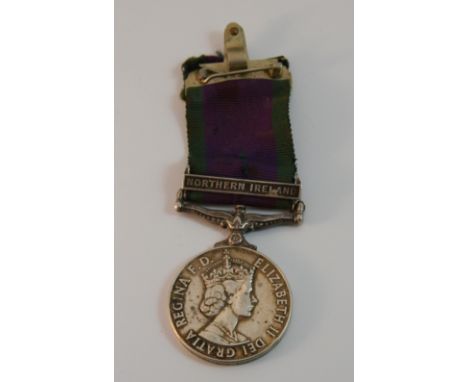 An Elizabeth II campaign medal with Northern Ireland bar 24454664 GNR K P BURGESS RA 