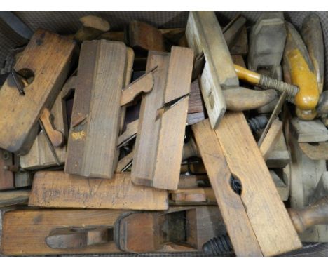 A Victorian pine toolbox containing tools