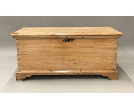 A Victorian pine trunk.  118 cm long, 52 cm deep, 52 cm high.