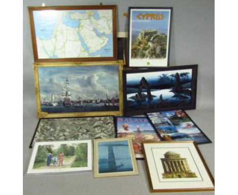 Pictures, prints, frames, diorama, Cyprus Tourist poster print 63cm x 45cm, etc. (a quantity)