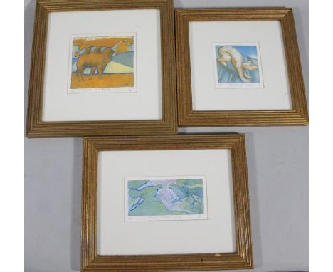 F H R (20thC). The Silk Road, signed, titled and numbered, limited edition print, 5/50, 14cm x 15cm, and two others, similar.