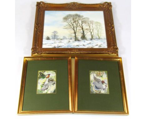 Cash (20thC). Pintail Duck Coventry silk embroidery, signed, limited edition no. 611/3000, 14cm x 10cm, and The Great Crested
