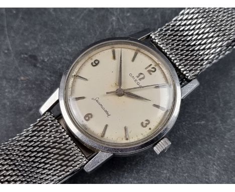 A circa 1960 Omega 'Seamaster' stainless steel manual wind wristwatch, 33mm, Ref.&nbsp;17788561, Cal. 600, on original Omega 