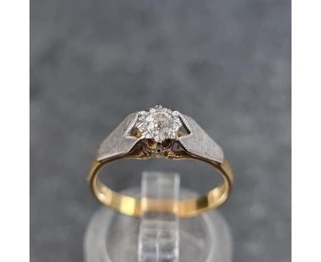An 18ct gold illusion set diamond solitaire ring,&nbsp;size L, gross weight 2.7g. 