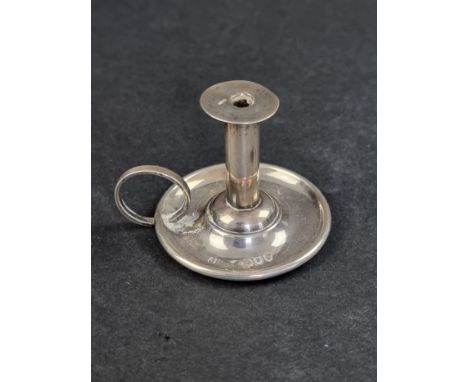 A miniature Victorian silver novelty candlestick,&nbsp;by JB, London 1891, 4cm high, 15g. 