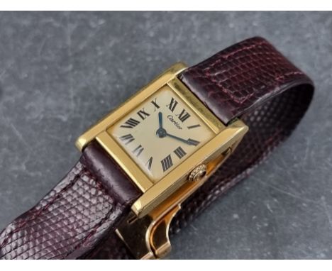 A rare 1960s/70s Cartier 'Tank Normale' 18ct gold manual wind wristwatch, 23mm case, 31mm lug to lug, Ref. 8575, Cal, P838, t