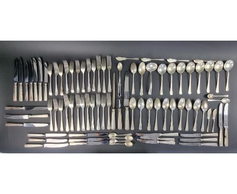 A part canteen of silver Athenian pattern cutlery, by Mappin &amp; Webb, mostly Sheffield 1954/5, comprising; twelve table fo