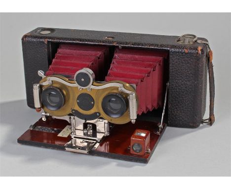 Eastman Kodak Blair Camera Co Stereo Hawkeye, Model 6 camera with leather clad case