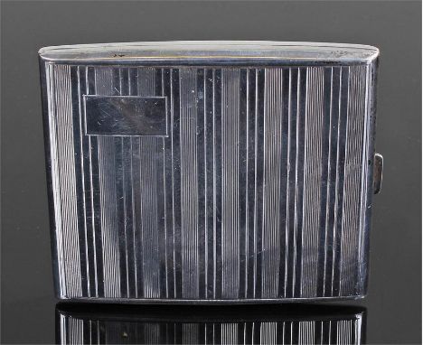 George V Silver Cigarette Case, Birmingham 1937, Barker Bros Ltd. The engine turned case in line decoration, 4.4oz