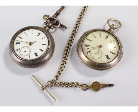 Two silver pair cased pocket watches, the first by J MacPherson, Castle St, Inverness, No 76128. The second an unsigned examp