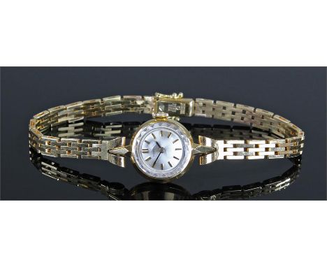 Certina 18 carat gold ladies wristwatch, the circular silvered dial with baton hours, personally inscription to the case back