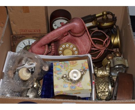 Boxes and Objects - clocks, telephones, Auto caddy tea dispenser, Christening gifts