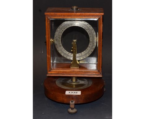 A late Victorian/Edwardian mahogany galvanometer, by W & J George Ltd, London & Birmingham, silvered register within a rectan