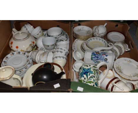 Ceramics - a Royal Albert Haworth pattern tea set for six; another, Colclough; a 1930s Crown Ducal Poppy pattern teapot and s