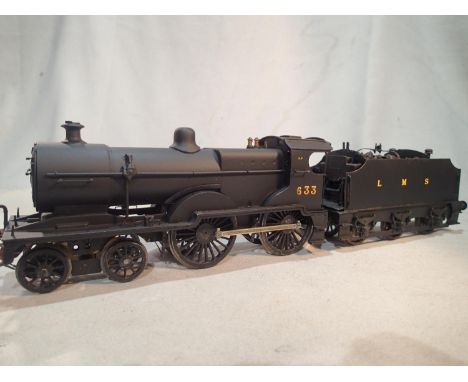 O gauge kit build class 2P, locomotive and tender, all metal, two rail fine scale, LMS black, 633, excellent built and finish