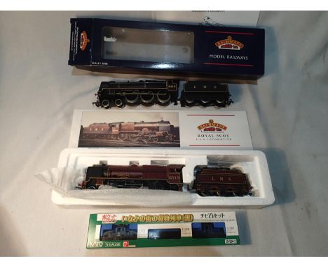 Three OO and N gauge locomotives, two are boxed. Lot to include: Bachmann #31-283 P/Boiler Scot 6119 The Lancashire Fusilier 