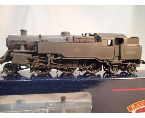 Bachmann 32-351 class 4MT tank, refinished as 80120, black, late crest, heavily weathered, detail fitted, excellent condition