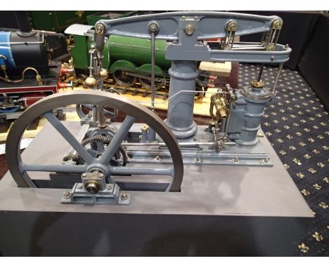 Live steam M.E beam engine, 9 inch diameter flywheel, 17 inch long, 10 inch wide, 14 inch high, been display model for a few 