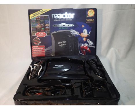 Boxed Reactor wireless gaming plug &amp; play console. Includes 20 Sega Mega Drive games, 30 bonus games built-in and 2 contr