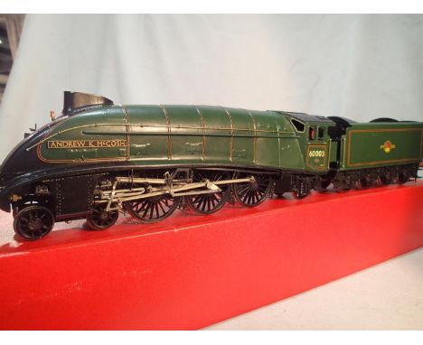O gauge kit built class A4, Andrew K McCosh, 60003, green, late crest, two rail fine scale, excellent built and finish, stora