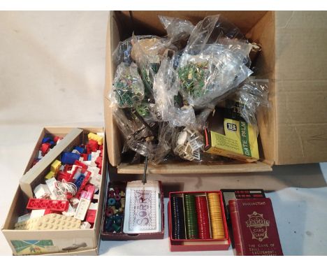 Mixed Britains garden, vintage Lego and card games. Items appear in VG condition. UK P&amp;P Group 2 (£20+VAT for the first l